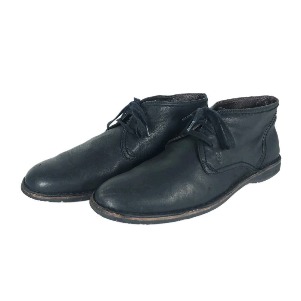JOHN VARVATOS Hipster Men's US10,5M Black Soft Leather Laceup Ankle Chukka Boots